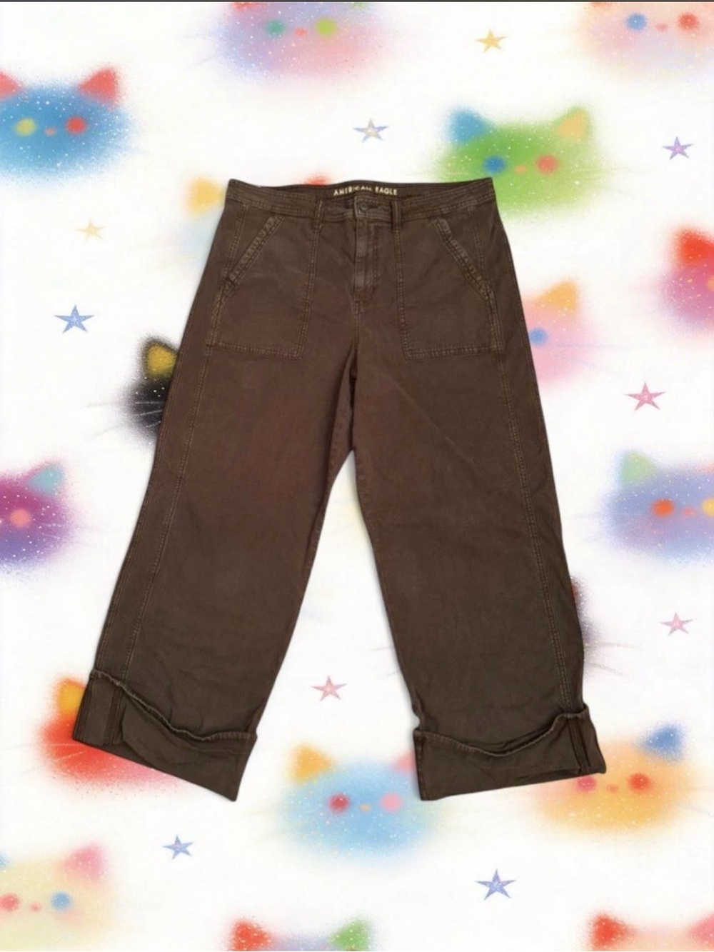 American Eagle Brown Stretch Cropped Pants